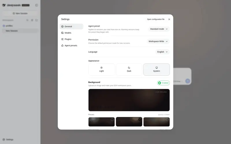 Preview 1 of 2: leavestring/awesome-dsh-background-plugin